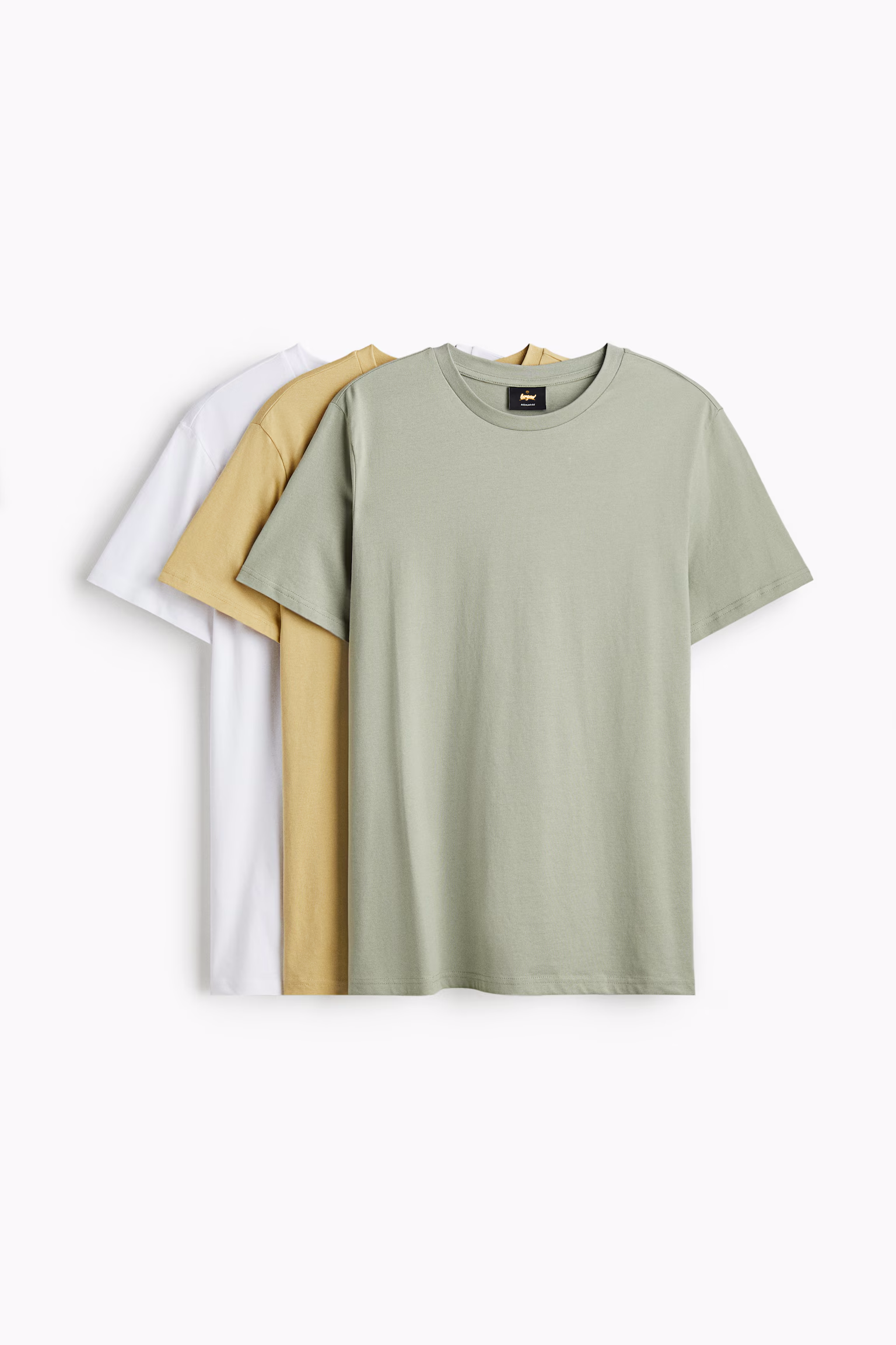 Pack of 3 regular fit t-shirts Light White/Yellow/Green